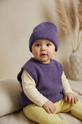 Merinowol gebreide babymuts – Violet