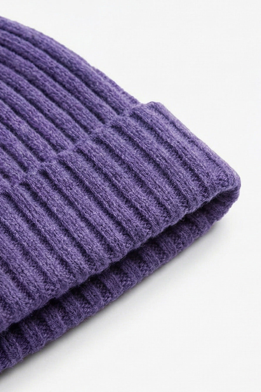 Merinowol gebreide babymuts – Violet