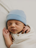 Wollen babymuts – merinowol – Blue Fog