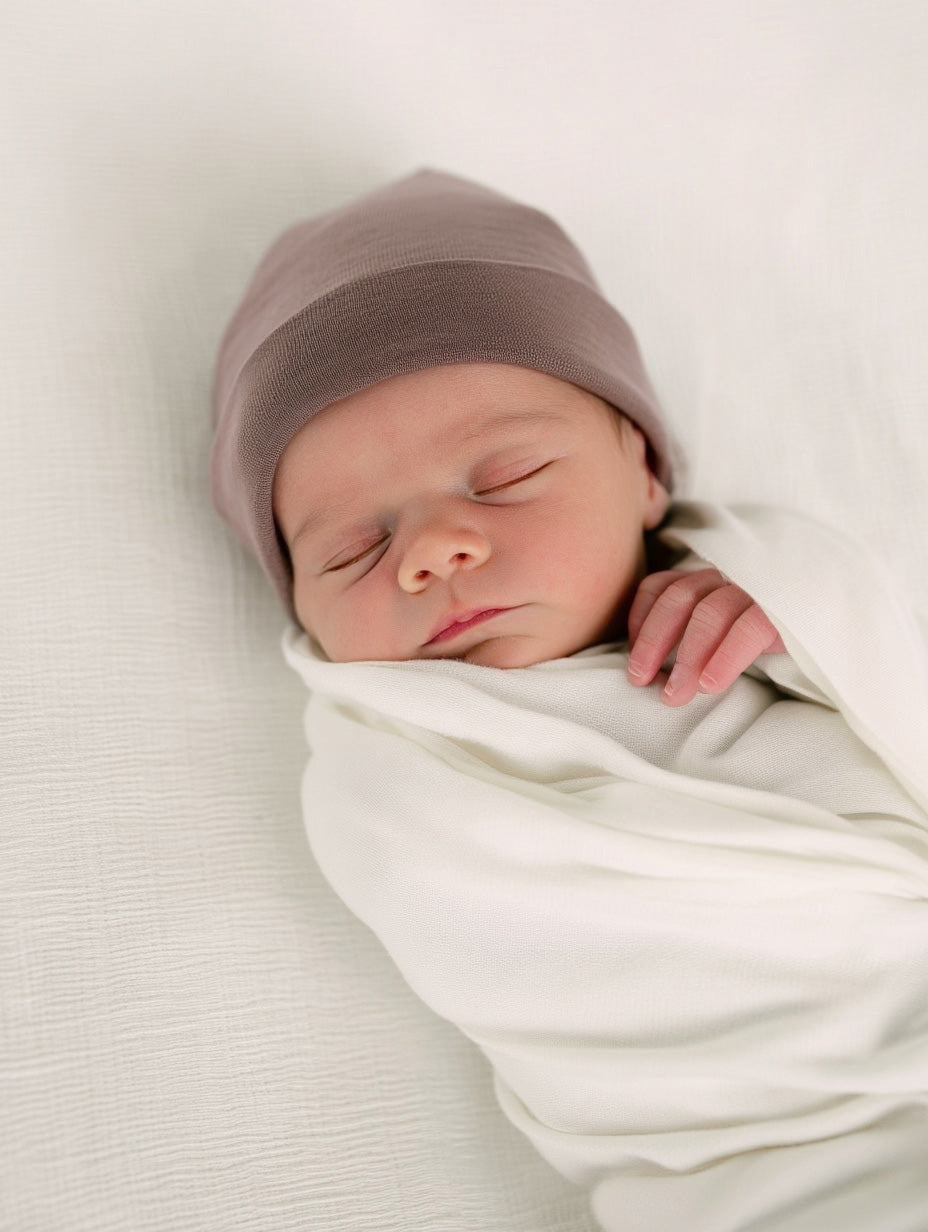 Wollen babymuts – merinowol – Peppercorn