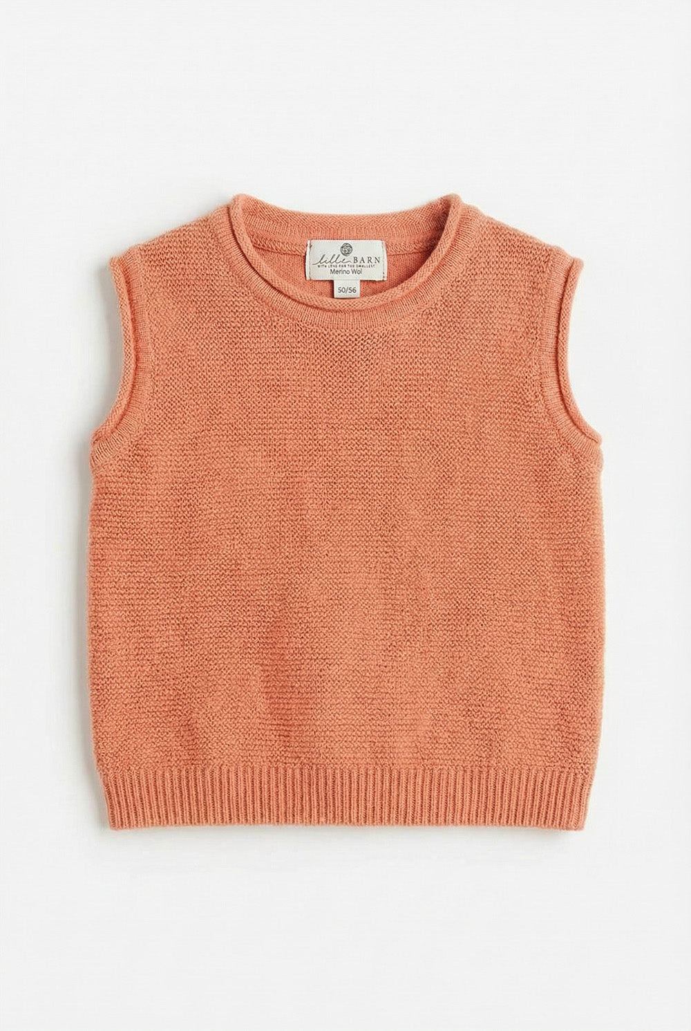 Merinowol gebreide babyspencer – Peach Fuzz