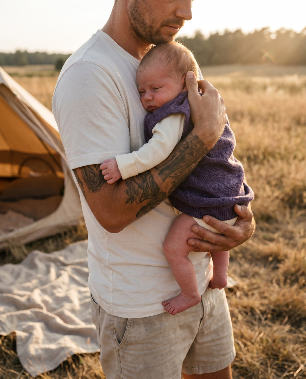 Merinowol gebreide babyspencer – Violet