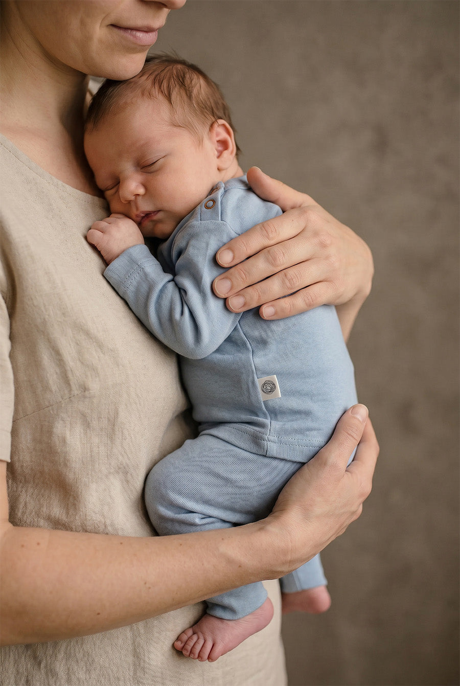 Wollen baby- en kindertrui – merinowol – Blue Fog