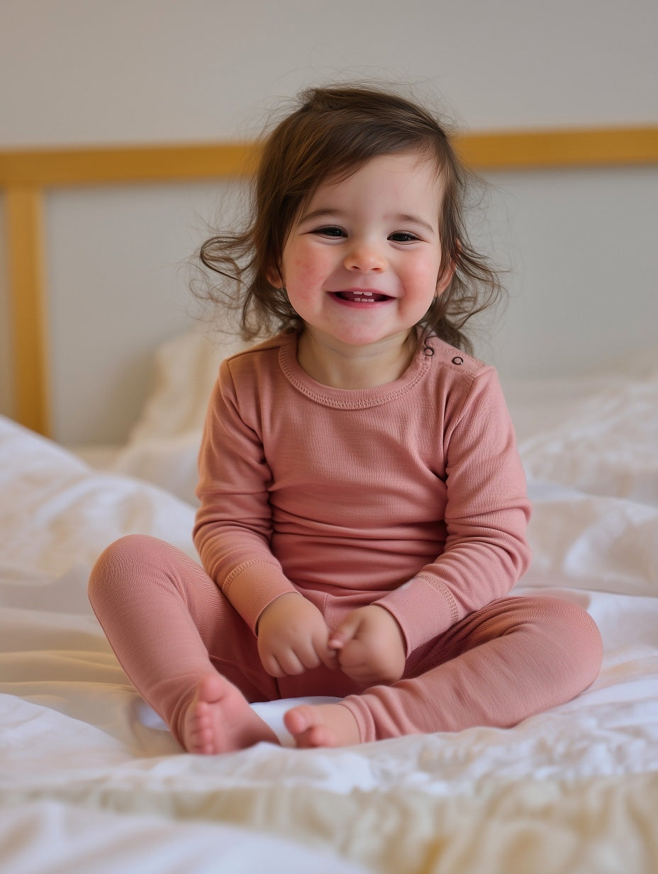 Wollen baby- en kindertrui – merinowol – Misty Rose