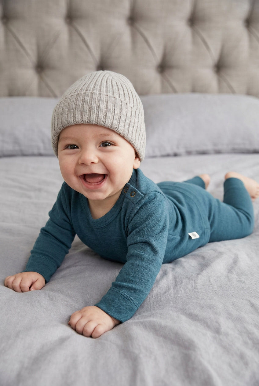 Wollen baby- en kindertrui – merinowol – Orion Blue