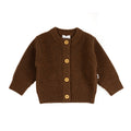 Gebreid wollen babyvestje – merinowol – Brunette
