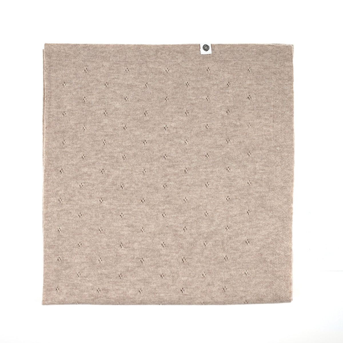 Wollen baby- en wikkeldeken – pointelle gebreid – merinowol – Garlic
