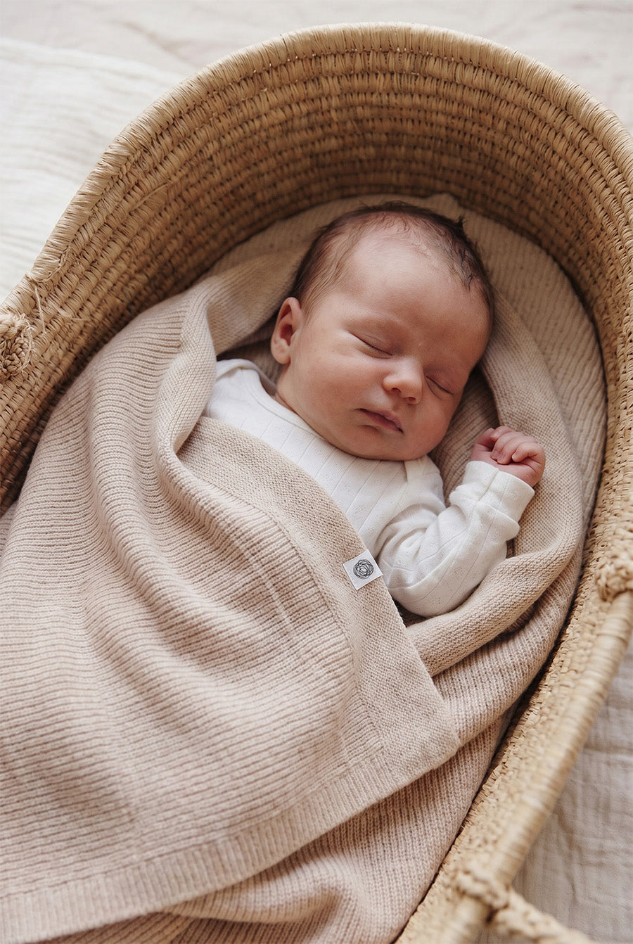 Wollen baby- en kinderdeken Gebreid – merinowol – Garlic