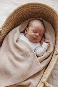 Wollen baby- en kinderdeken Gebreid – merinowol – Garlic