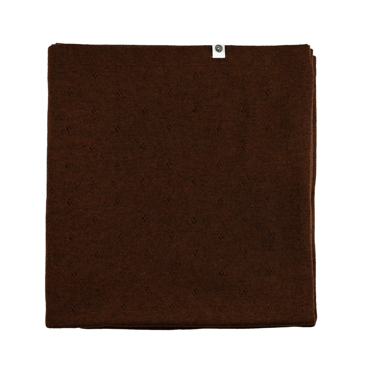 Wollen baby- en wikkeldeken – pointelle gebreid – merinowol – Brunette