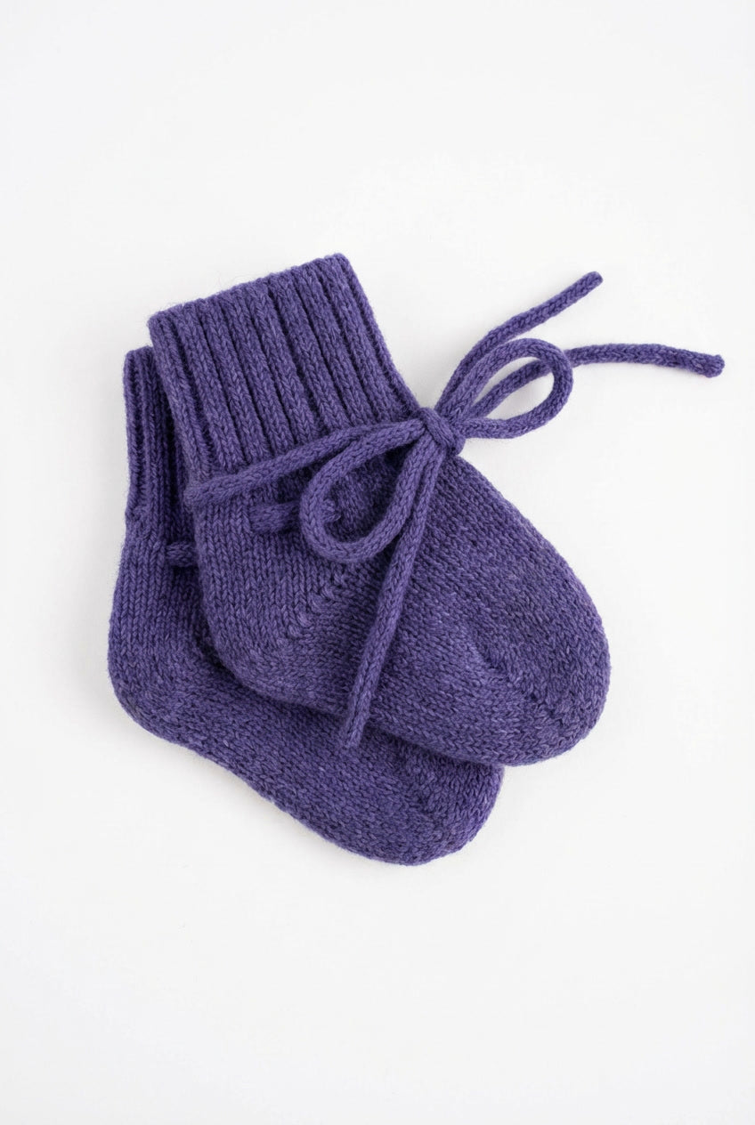 Wollen babysokjes – merinowol – Violet