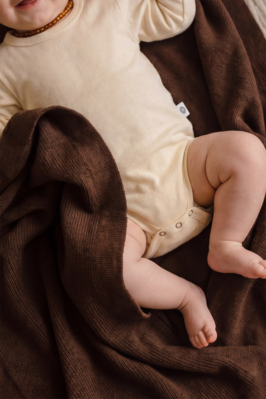Wollen baby- en kinderdeken Gebreid – merinowol – Brunette