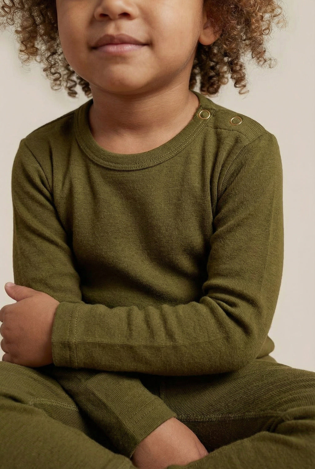 Wollen baby- en kindertrui – merinowol – Fir Green