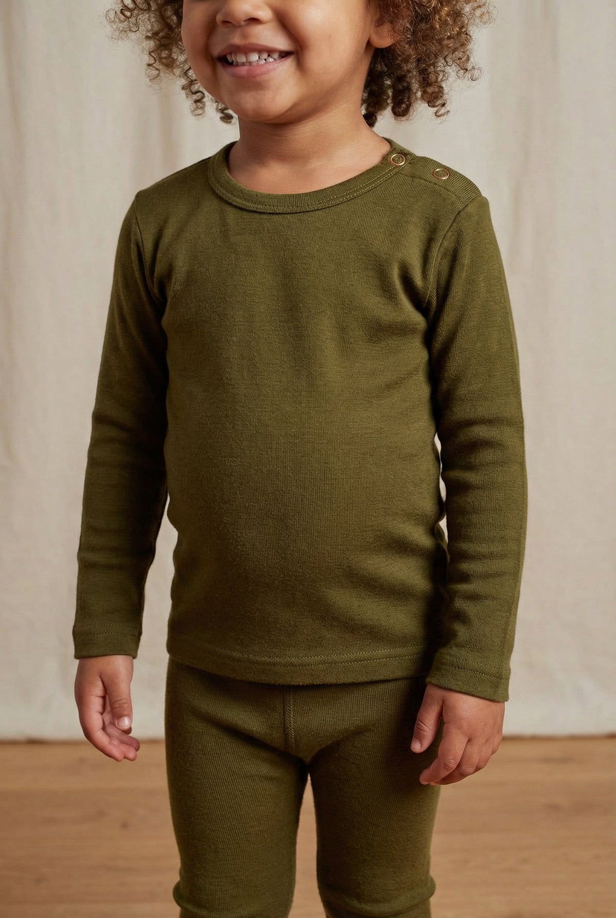 Wollen baby- en kindertrui – merinowol – Fir Green