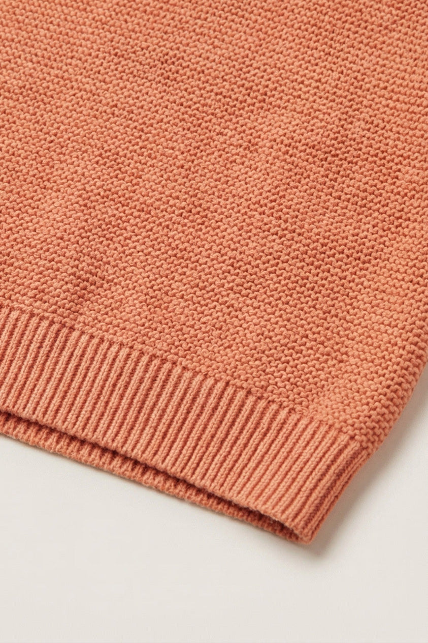 Merinowol gebreide babyspencer – Peach Fuzz
