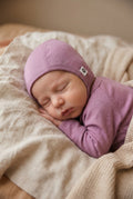 Baby wollen strikmuts – merinowol – Lavender Mist