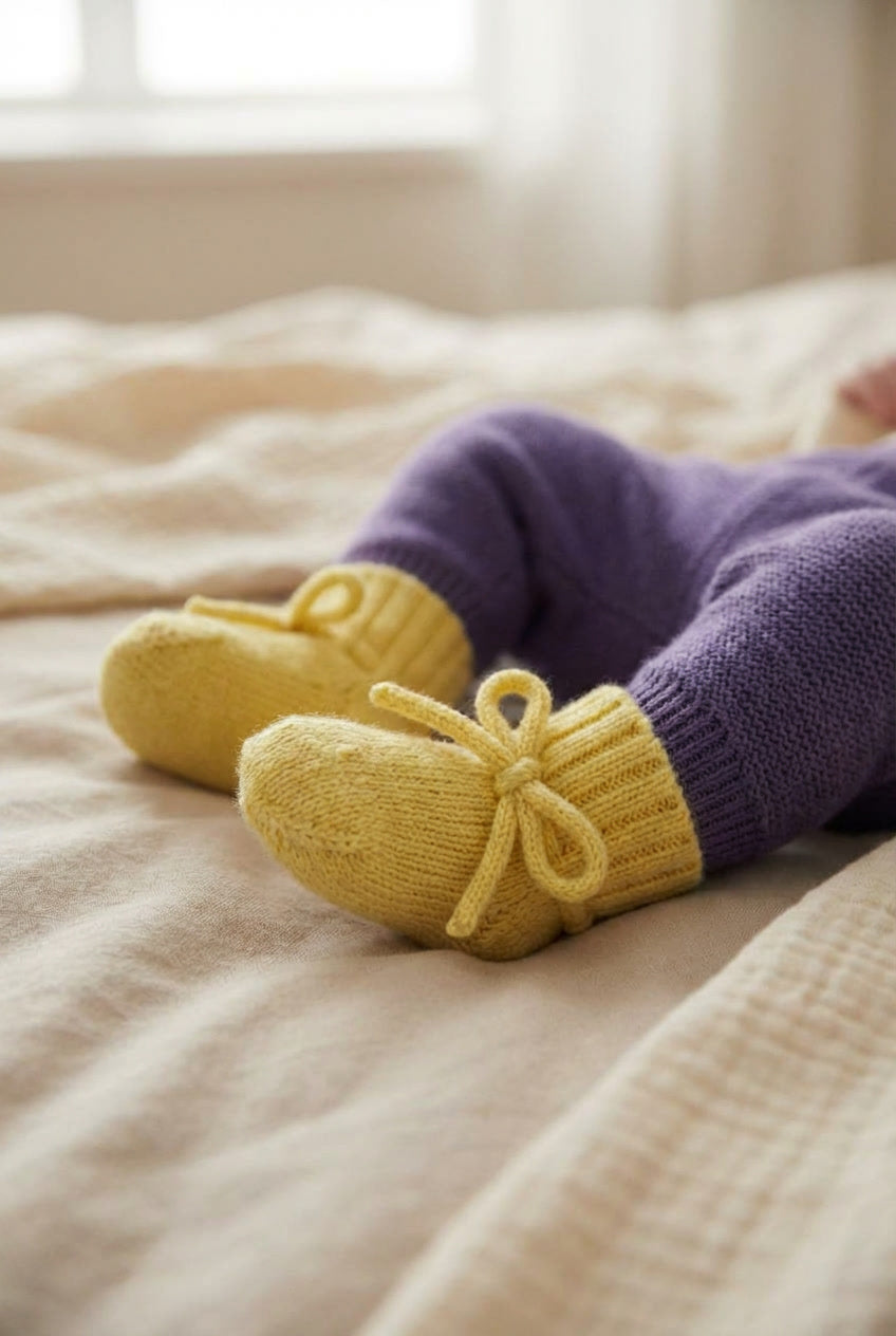 Wollen babysokjes – merinowol – Lemonade