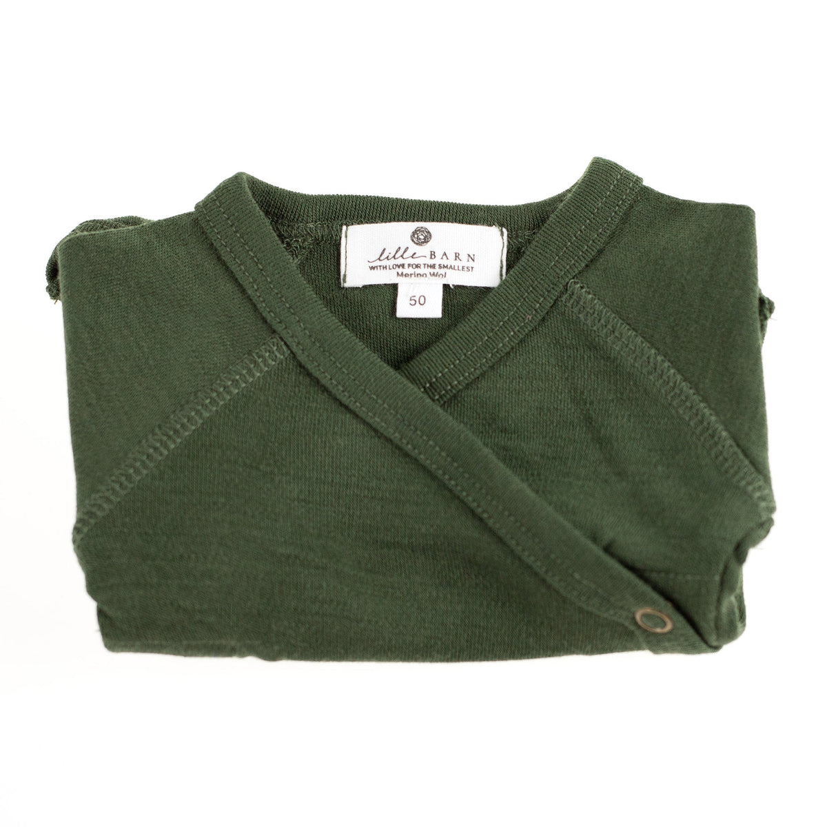 Wollen overslagromper korte mouw – merinowol – Rifle Green