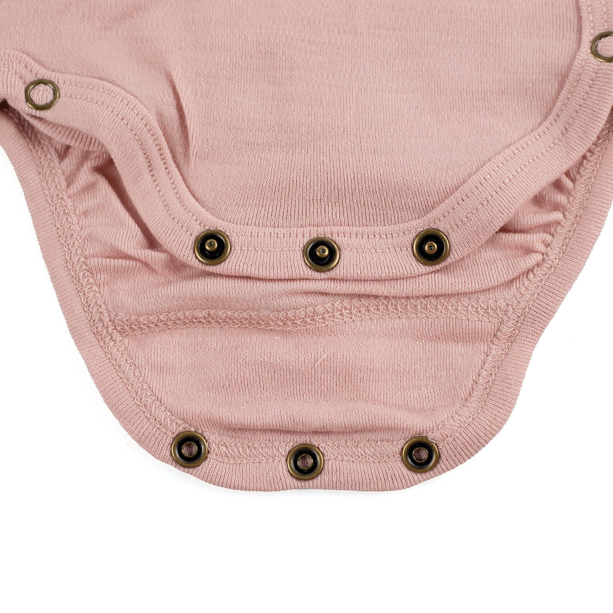 Wollen overslagromper lange mouw – merinowol – Misty Rose