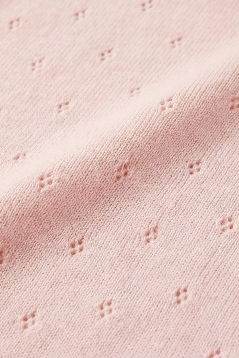 Wollen baby- en wikkeldeken – pointelle gebreid – merinowol – Powder Puff