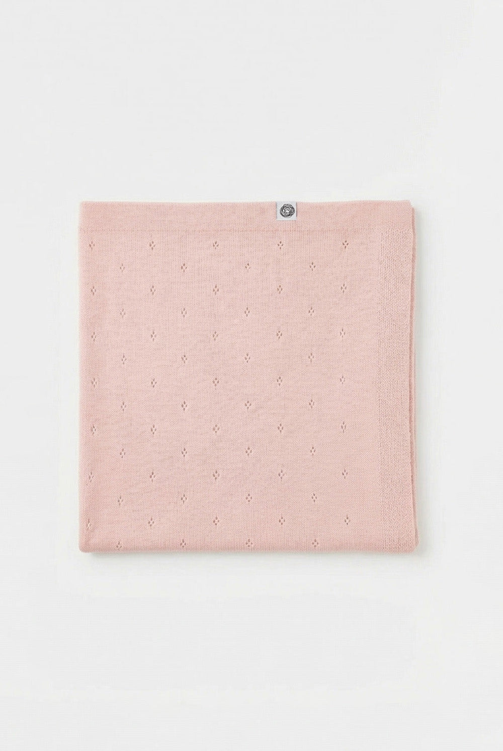 Wollen baby- en wikkeldeken – pointelle gebreid – merinowol – Powder Puff