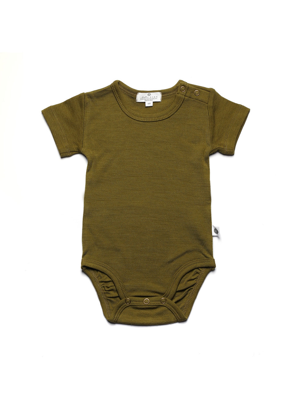 Wollen romper korte mouwen – merinowol – Fir Green