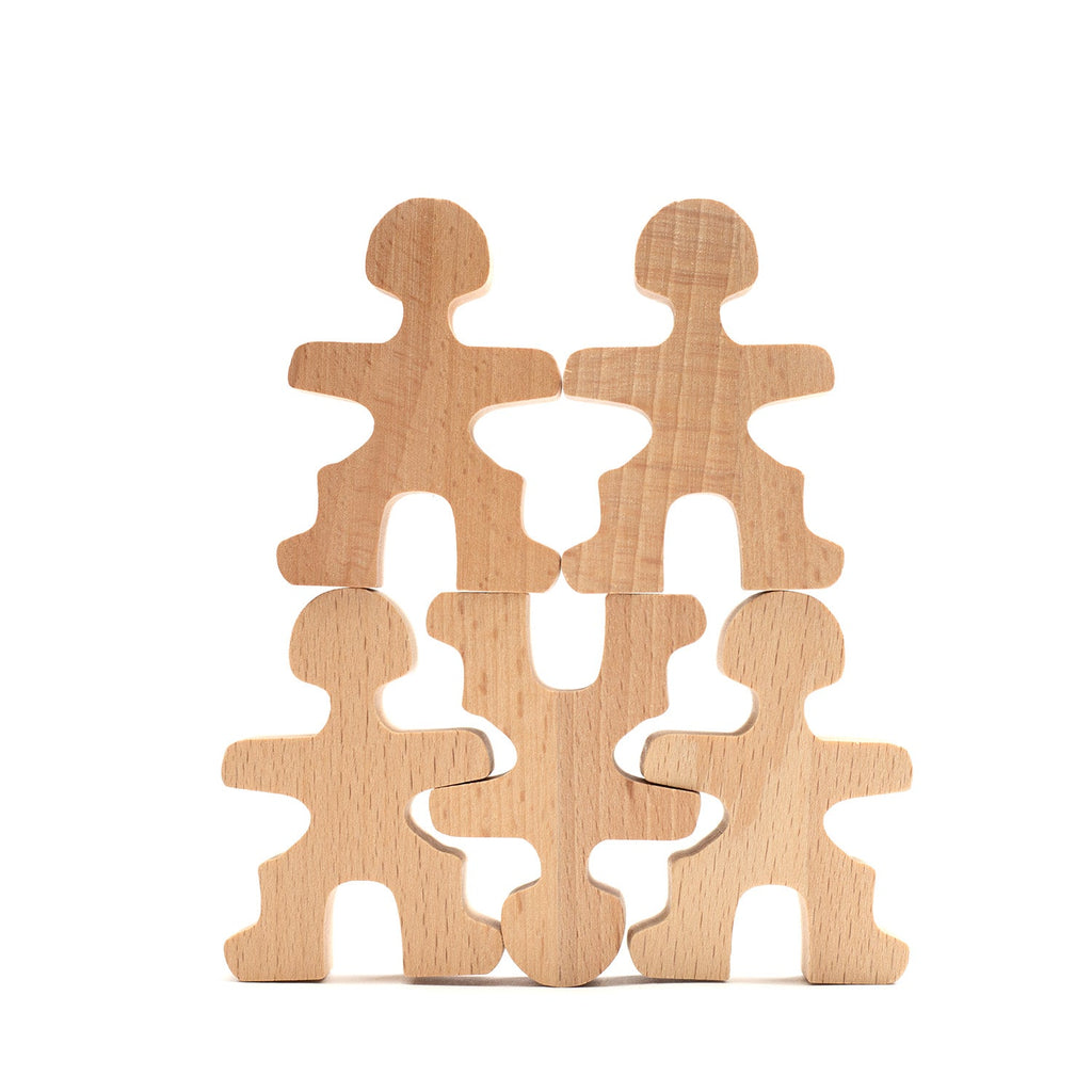Houten speelgoed – Stapel Poppetjes / acrobaatjes – montessori – open einde speelgoed