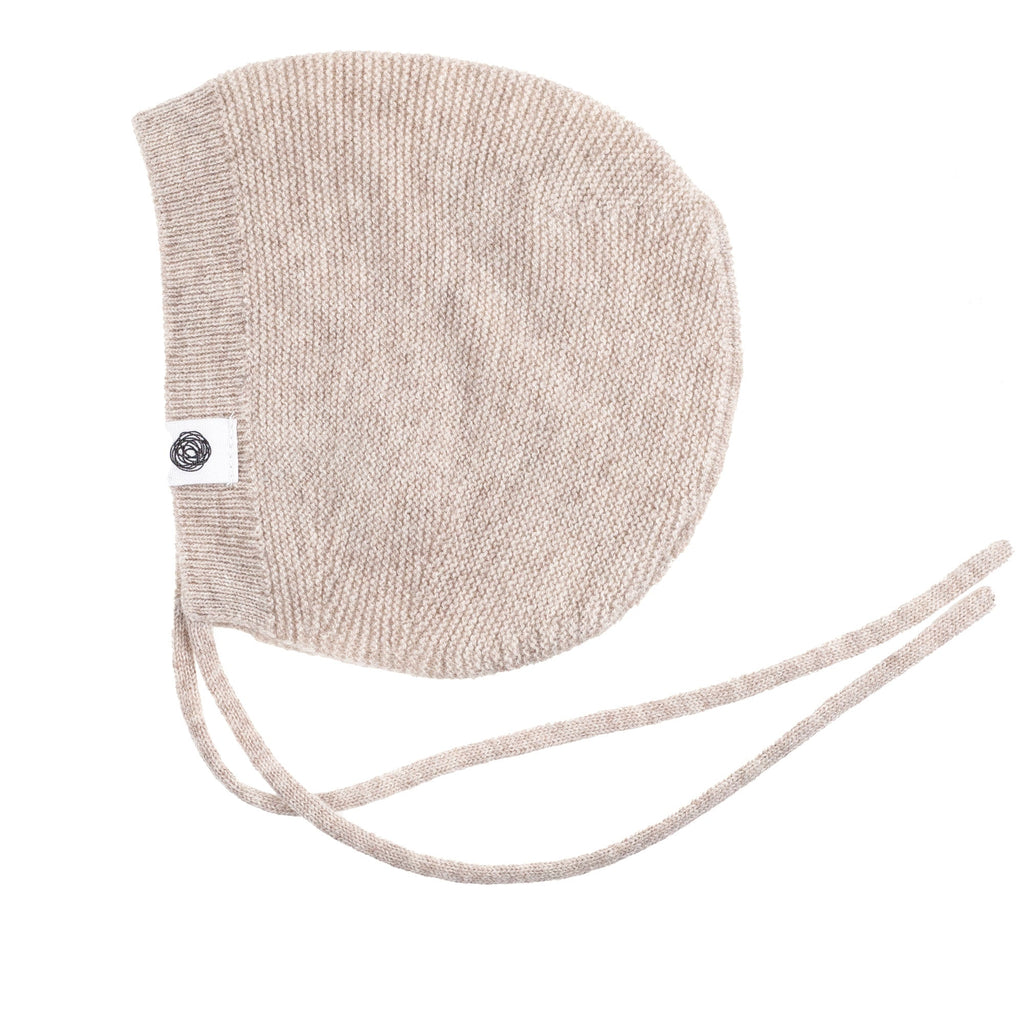 Wollen strikmuts baby gebreid – merinowol – Garlic