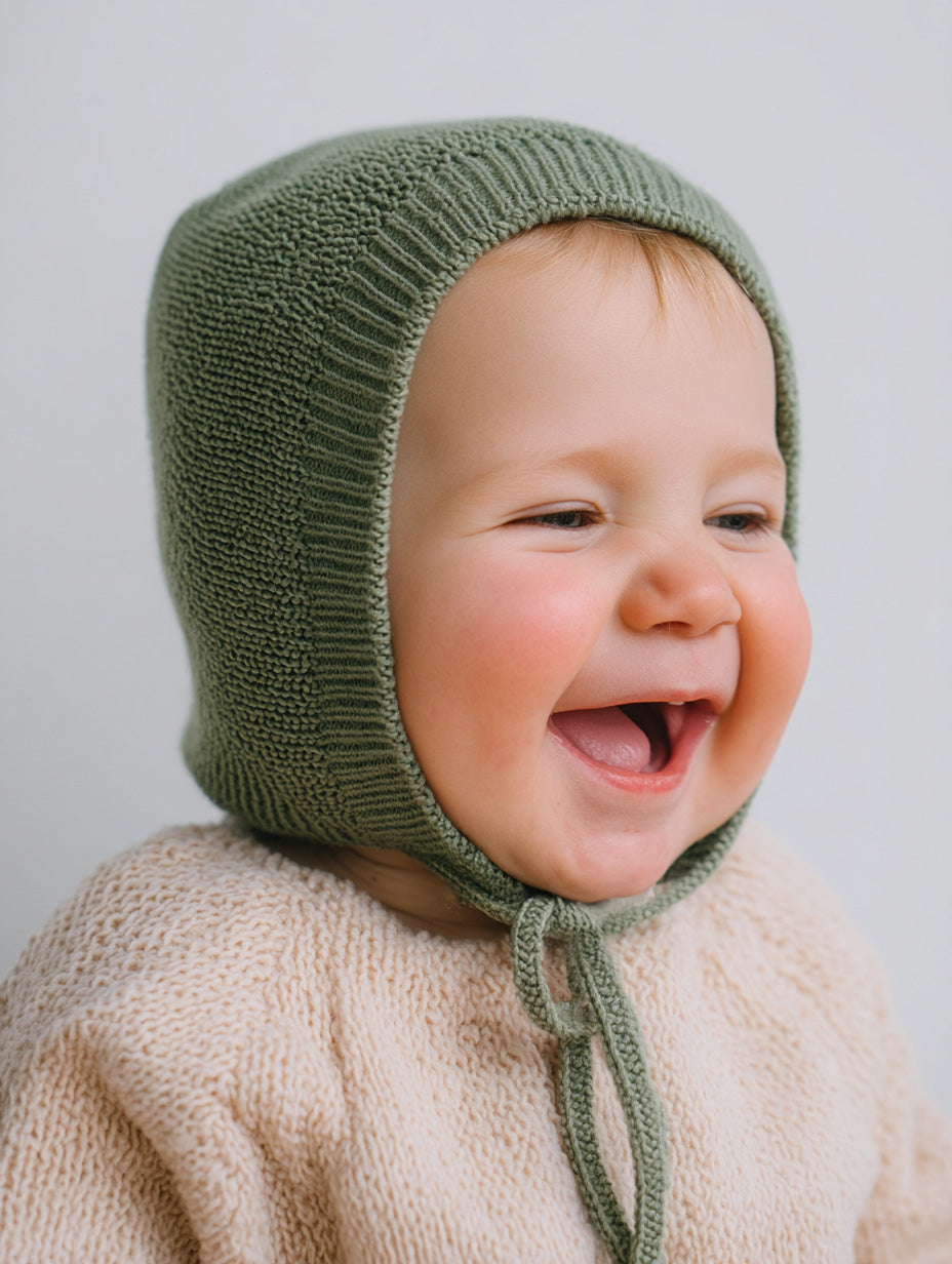 Wollen strikmuts baby gebreid – merinowol – Harper