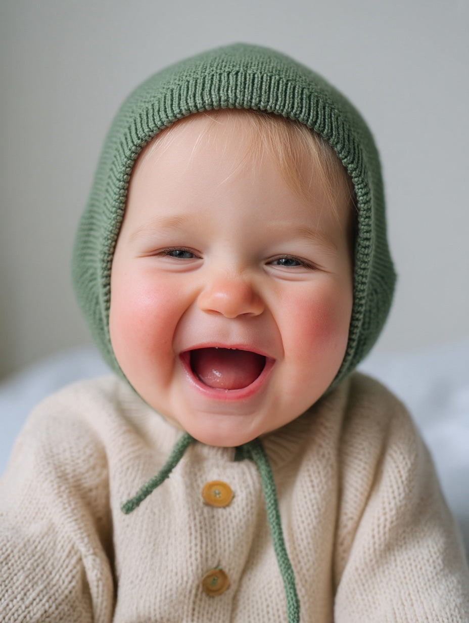 Wollen strikmuts baby gebreid – merinowol – Harper