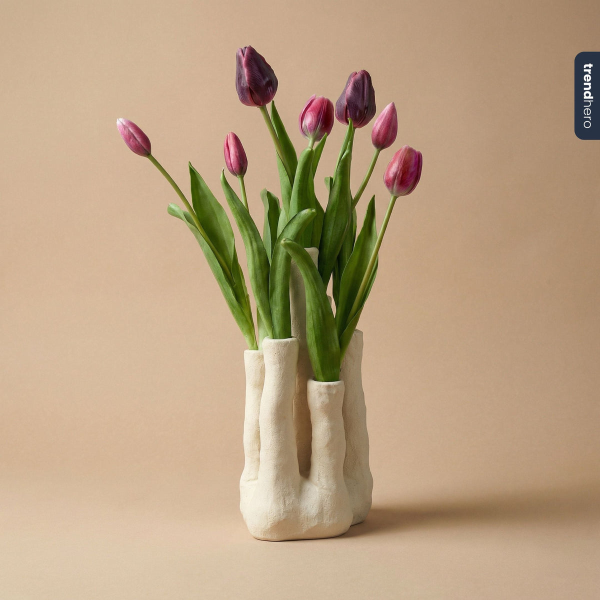 Coral flower holder – Ecru – Multi-spout vase