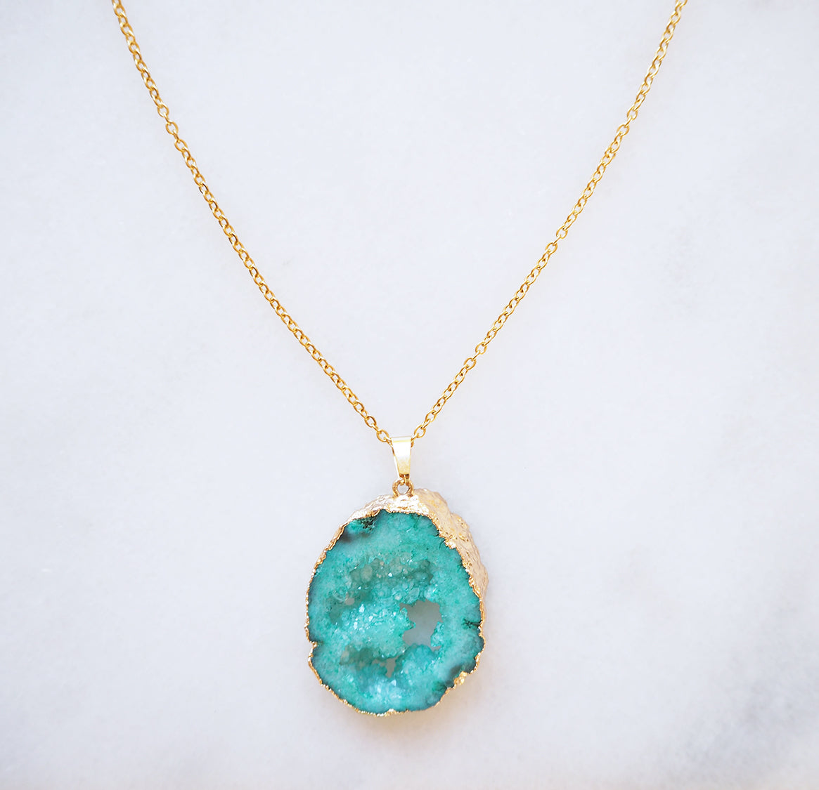 Turquoise Druzy Sprinkle Necklace for Confidence