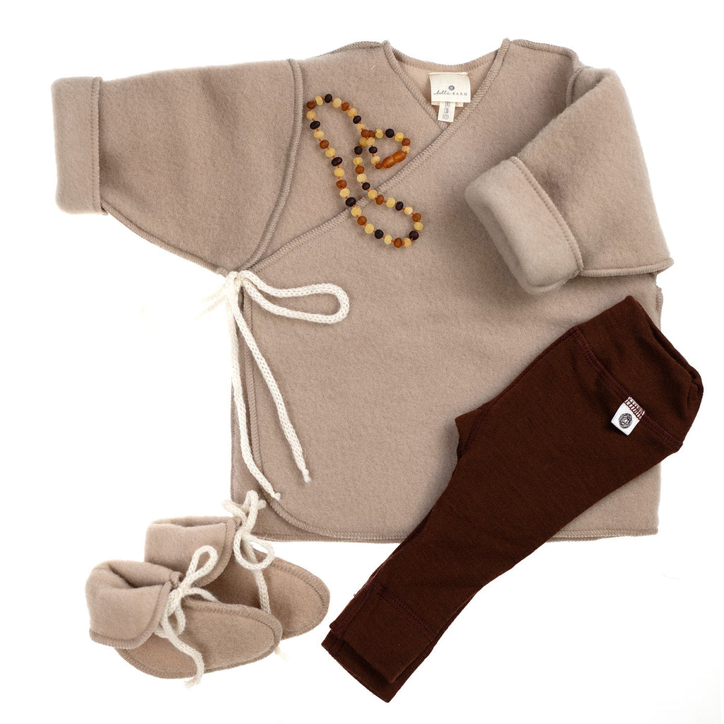 Wollen babyvestje – merinowol fleece – Beige