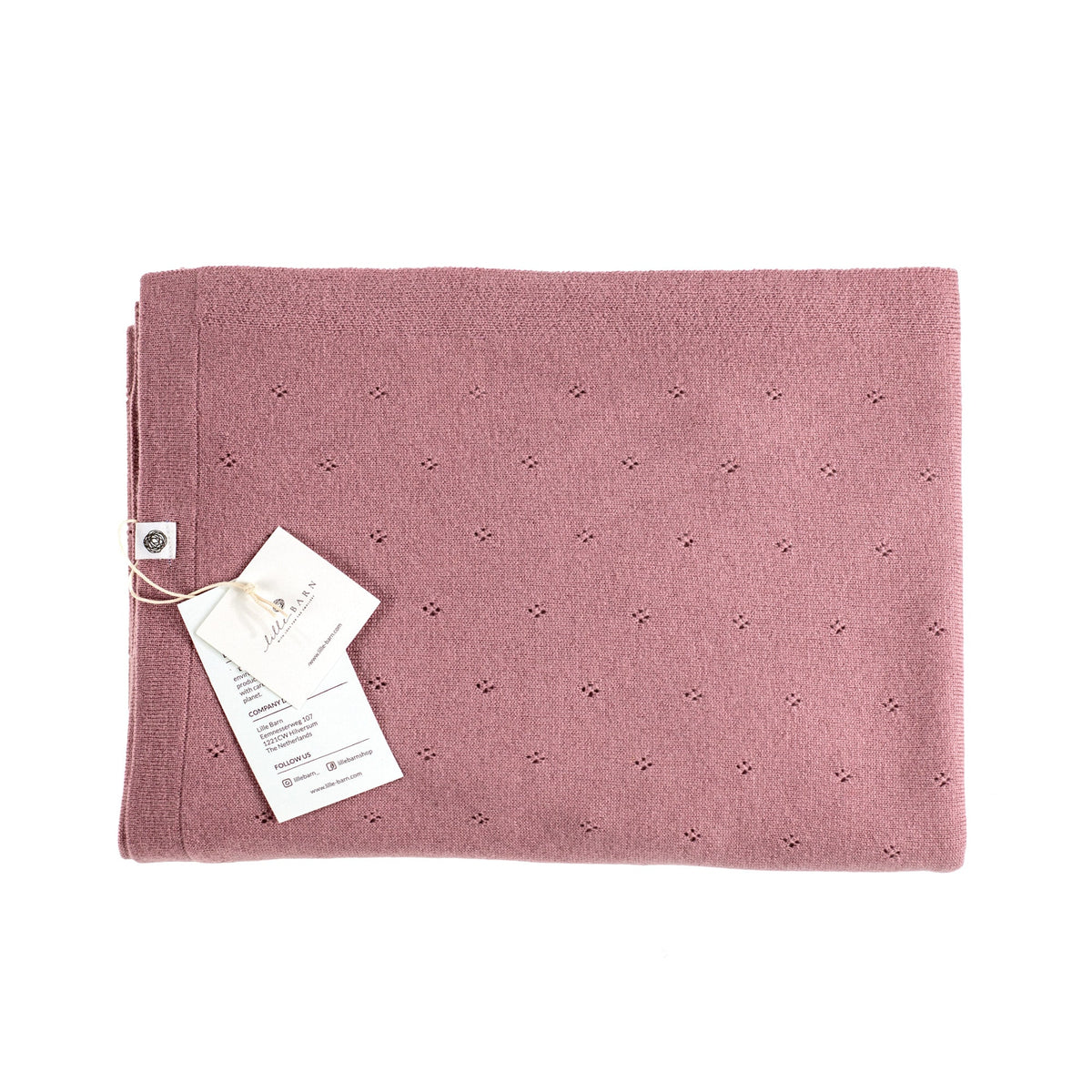 Wollen baby- en wikkeldeken – pointelle gebreid – merinowol – Haze