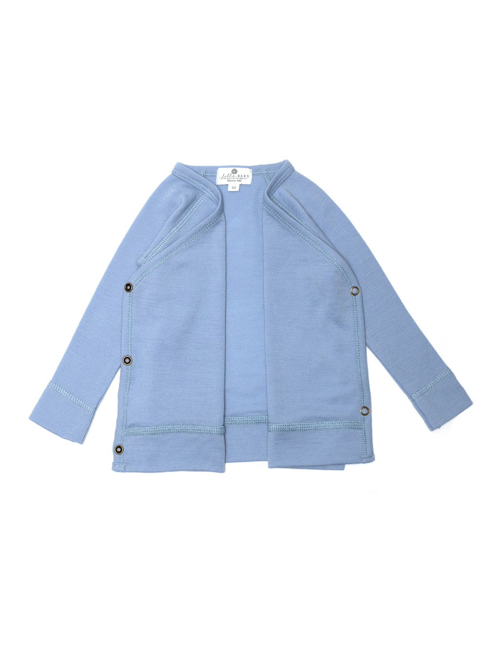 Baby wollen overslagtrui – merinowol – Blue Fog