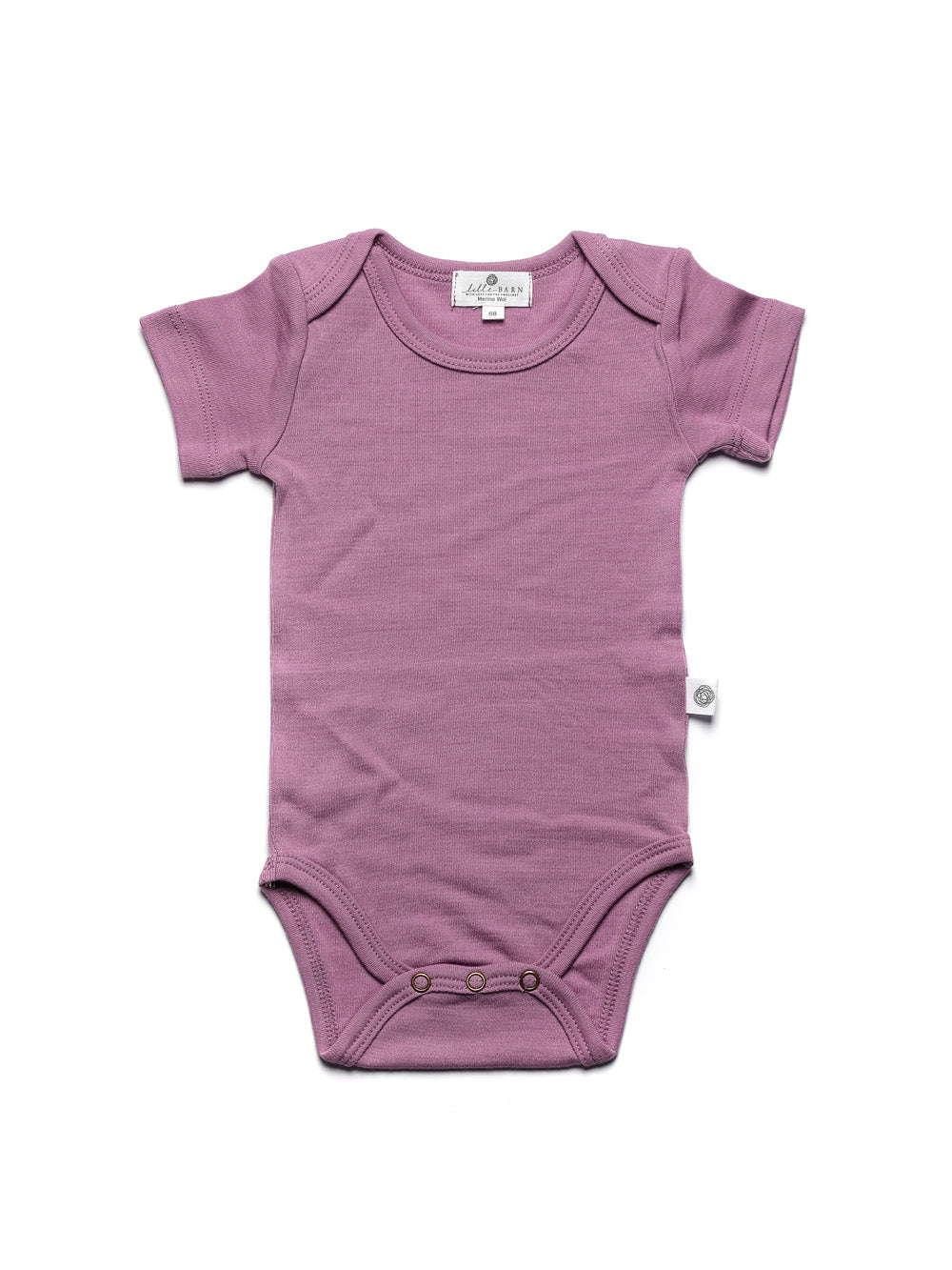 Wollen romper korte mouwen – merinowol – Lavender Mist