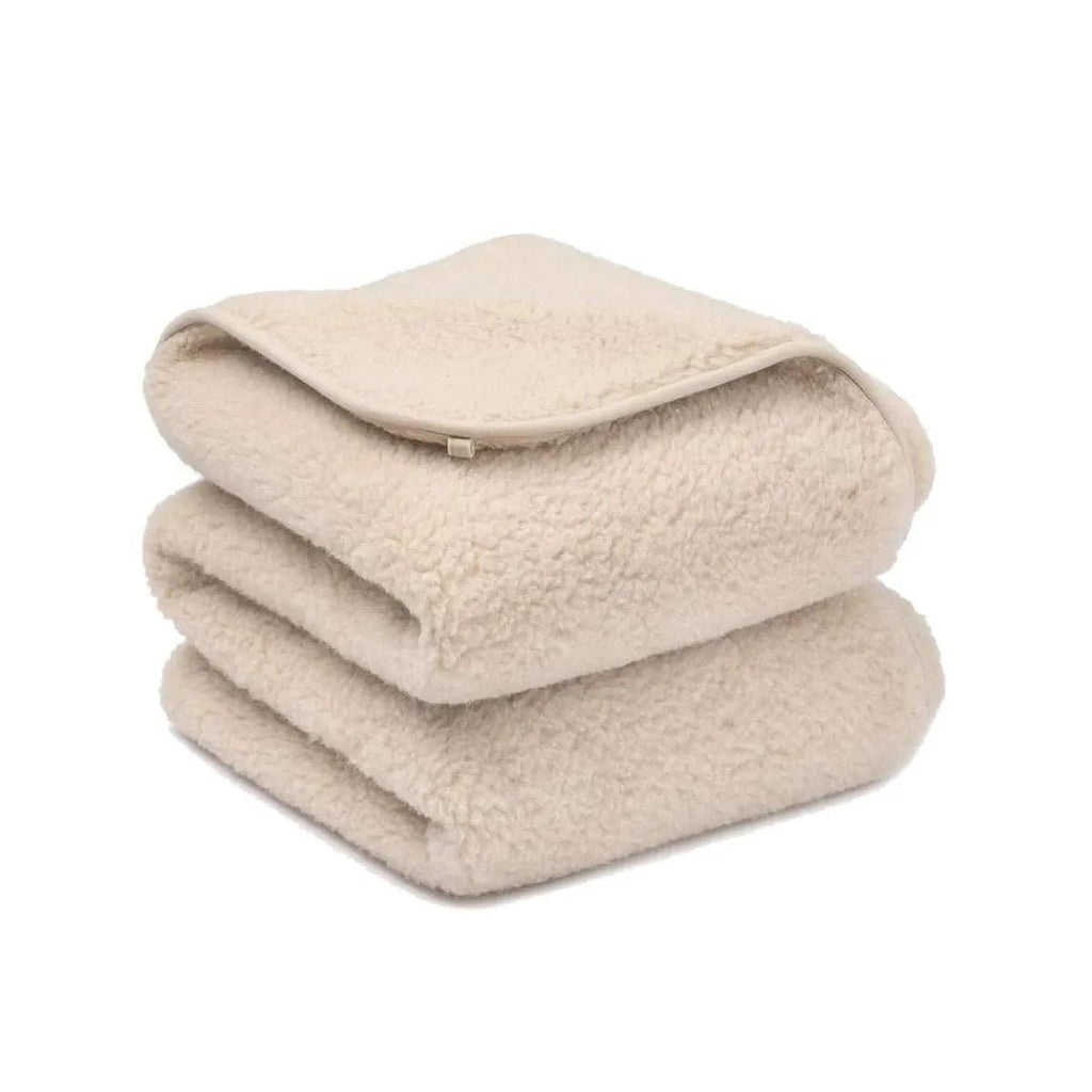 Wollen wiegdeken tweelaags – 75 × 100 cm – merinowol – Amandel