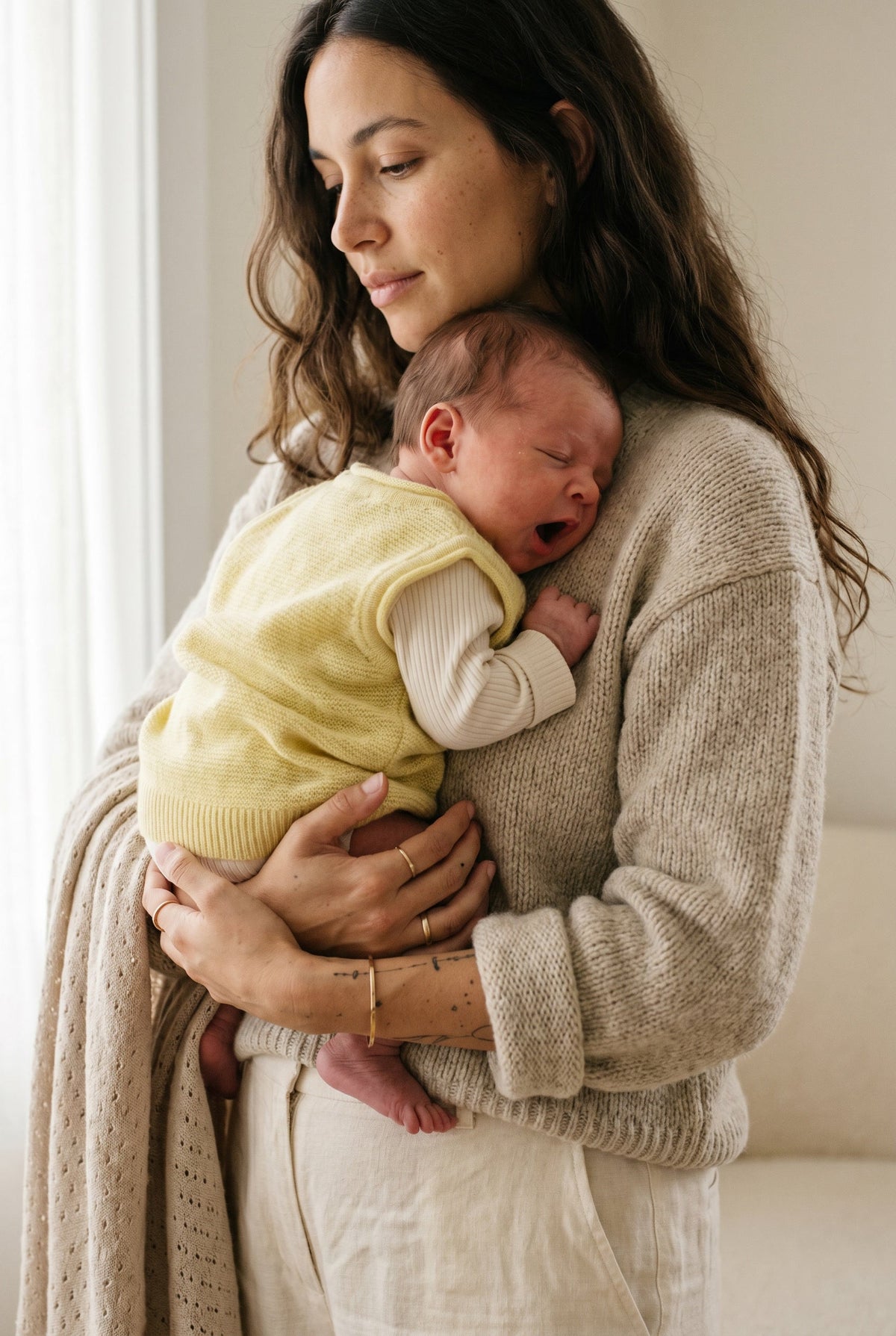 Merinowol gebreide babyspencer – Lemonade